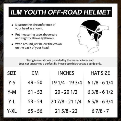 Youth Bike Helmet Size Chart
